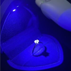 Solitaire Diamond Moissanite Ring Adjustable Engagement Ring